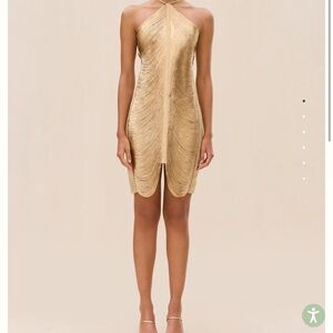 Cult Gaia Gold Mini Dress